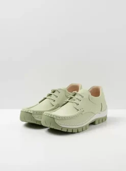 Veterschoenen|Wolky Fly Summer lichtgroen nubuck