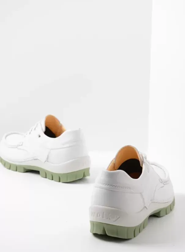 Veterschoenen|Voorjaar/zomer|Wolky Fly Summer wit/lichtgroen leer