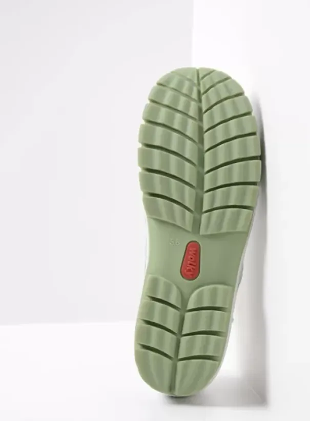 Veterschoenen|Voorjaar/zomer|Wolky Fly Summer wit/lichtgroen leer