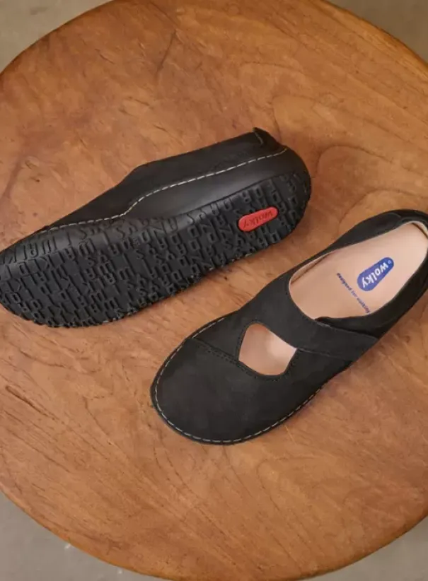 Volle voeten|Bandschoenen|Wolky Fresh zwart nubuck