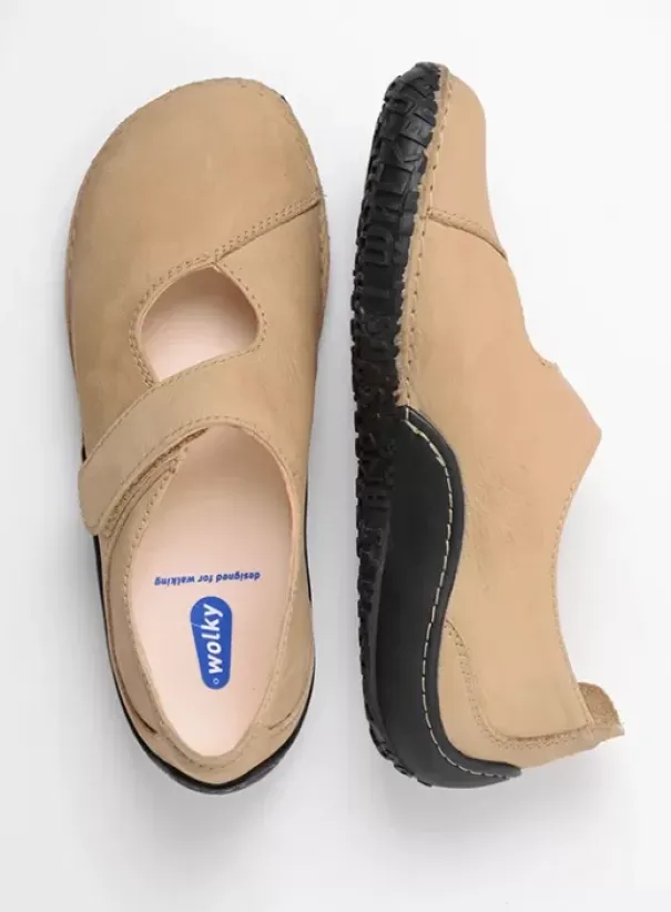 Volle voeten|Bandschoenen|Wolky Fresh beige nubuck