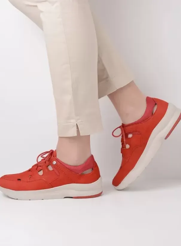 Wandelschoenen|Sneakers|Wolky Galena rood nubuck