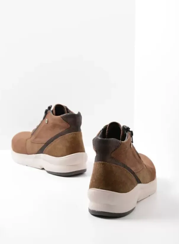 Veterschoenen|Wandelschoenen|Wolky Glacier bruin combi leer