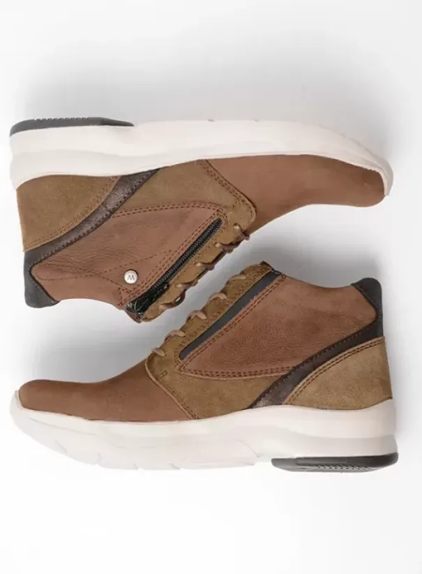 Veterschoenen|Wandelschoenen|Wolky Glacier bruin combi leer