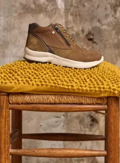 Veterschoenen|Wandelschoenen|Wolky Glacier bruin combi leer