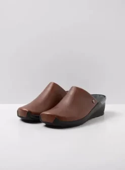 Slippers|Klompen|Wolky Go cognac leer