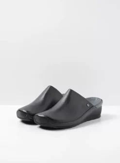 Slippers|Klompen|Wolky Go zwart leer