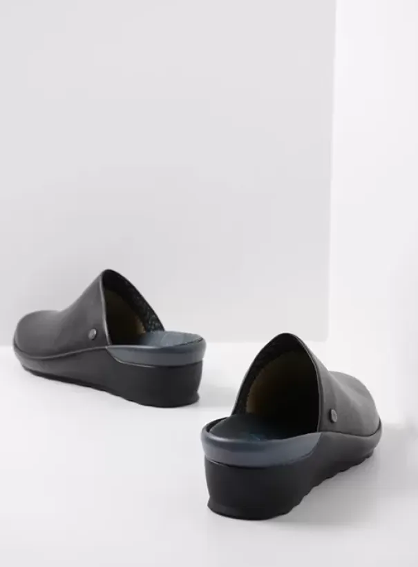 Slippers|Klompen|Wolky Go zwart leer