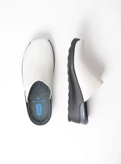 Slippers|Klompen|Wolky Go creme wit leer