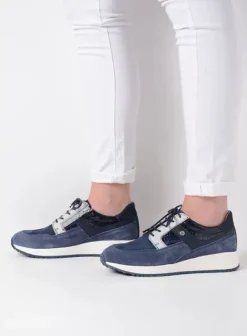 Sneakers|Veterschoenen|Wolky Hammer denim combi leer