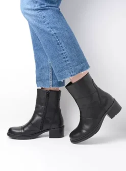 Enkellaarsjes|Laarzen|Wolky Hinton zwart leer