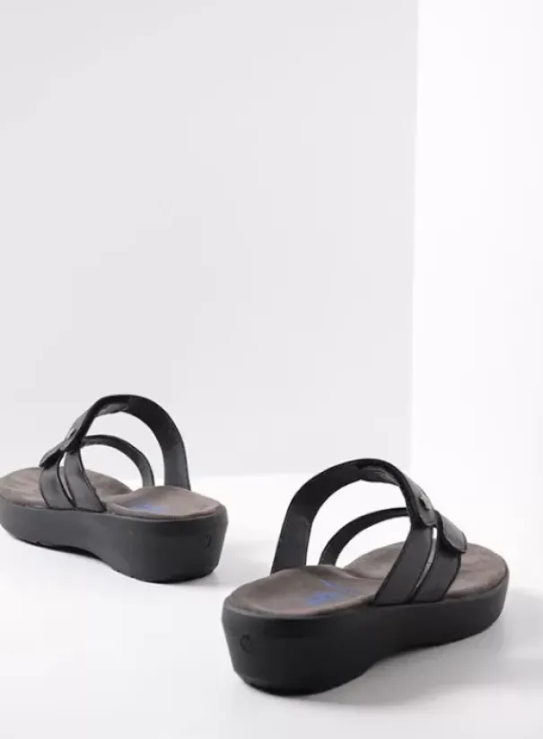 Slippers|Voorjaar/zomer|Wolky Hobie zwart leer