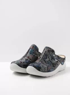 Hielspoor|Slippers|Wolky Holland zwart/blauw suede