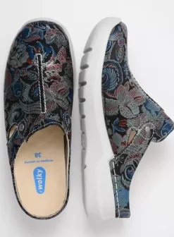 Hielspoor|Slippers|Wolky Holland zwart/blauw suede