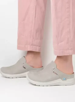 Hielspoor|Slippers|Wolky Holland lichtgrijs nubuck
