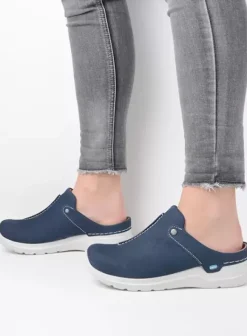 Hielspoor|Slippers|Wolky Holland denim nubuck