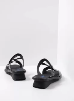 Slippers|Wolky Isa antraciet croco lakleer