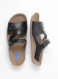 Volle voeten|Slippers|Wolky Jasper zwart leer