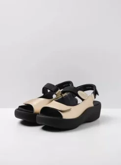 Volle voeten|Sandalen|Wolky Jewel goud leer