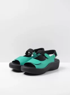 Volle voeten|Sandalen|Wolky Jewel turquoise leer