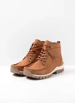 Hielspoor|Veterschoenen|Wolky Jump cognac nubuck