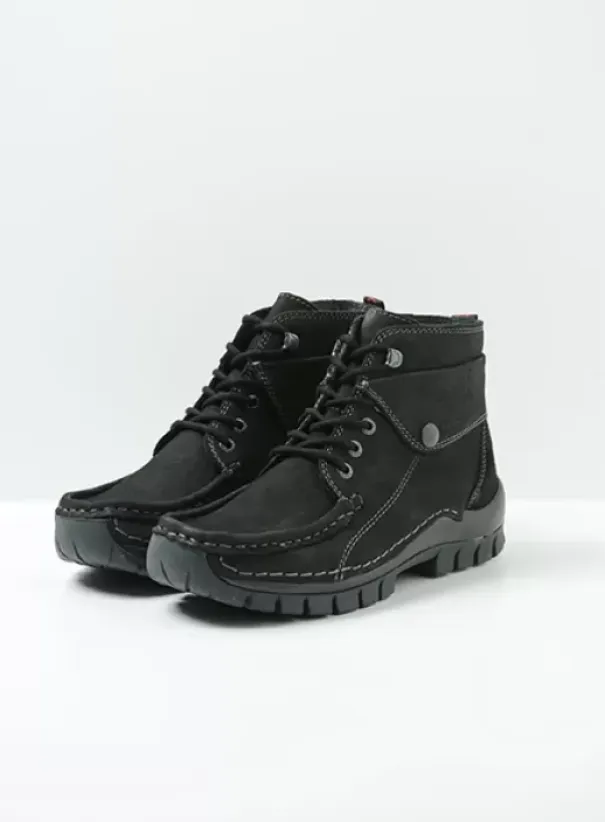 Hielspoor|Veterschoenen|Wolky Jump zwart nubuck