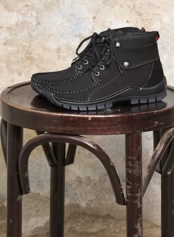 Hielspoor|Veterschoenen|Wolky Jump zwart nubuck