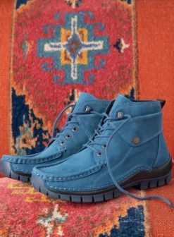 Hielspoor|Veterschoenen|Wolky Jump atlantisch blauw nubuck