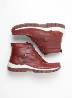 Hielspoor|Veterschoenen|Wolky Jump donkerrood leer