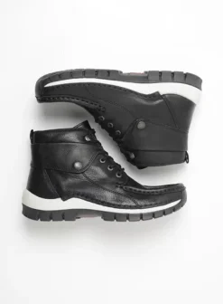 Hielspoor|Veterschoenen|Wolky Jump zwart/wit leer