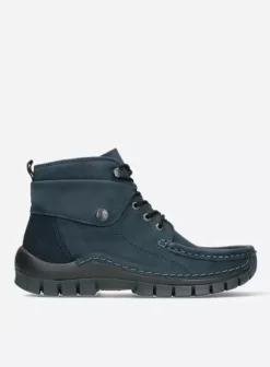 Hielspoor|Veterschoenen|Wolky Jump blauw nubuck