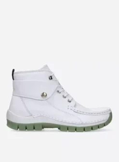 Veterschoenen|Wolky Jump Summer wit/lichtgroen leer