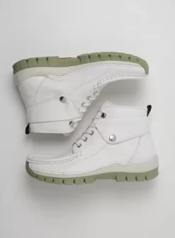 Veterschoenen|Wolky Jump Summer wit/lichtgroen leer