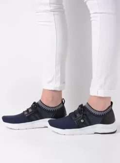 Hallux Valgus|Veterschoenen|Wolky Kalona blauw 3D knitting