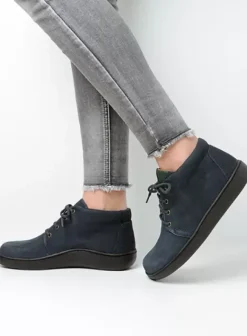 Volle voeten|Veterschoenen|Wolky Kansas Lady XW blauw nubuck