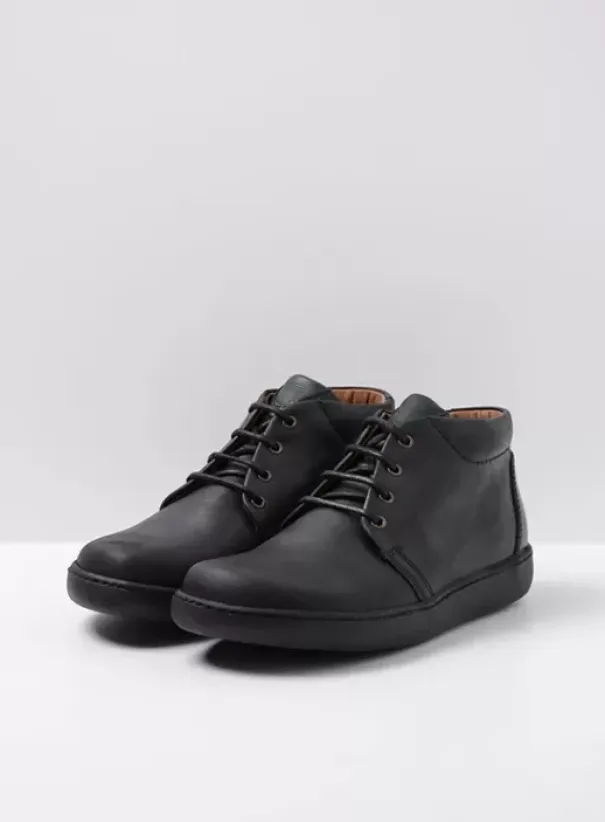 Veterschoenen|Nette schoenen heren|Wolky Kansas Men zwart leer