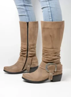 Laarzen|Wolky La Banda taupe suede