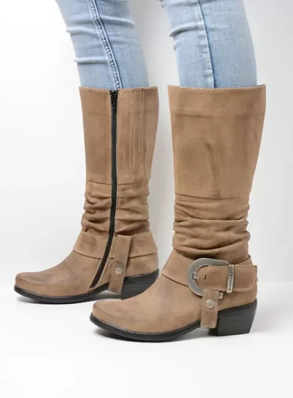 Laarzen|Wolky La Banda taupe suede