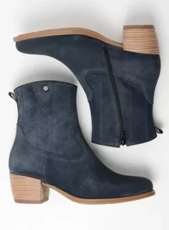 Enkellaarsjes|Laarzen|Wolky Lubbock blauw zomer suede