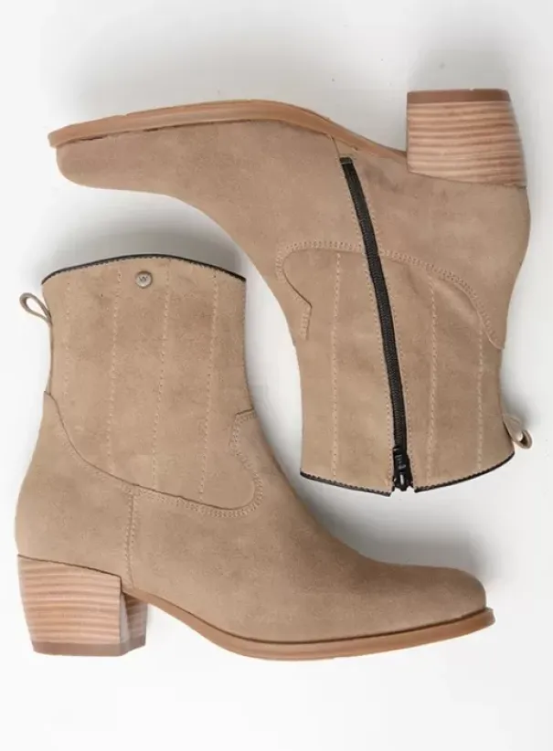 Hallux Valgus|Enkellaarsjes|Wolky Lubbock HV taupe zomer suede