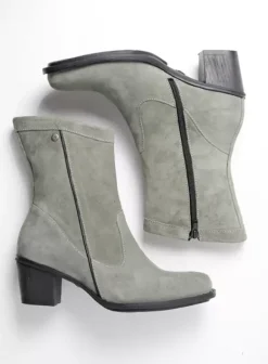 Enkellaarsjes|Laarzen|Wolky Mallow grijsgroen suede