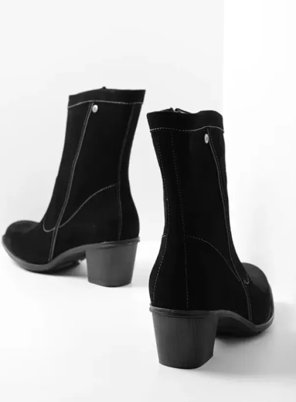 Enkellaarsjes|Laarzen|Wolky Mallow zwart suede