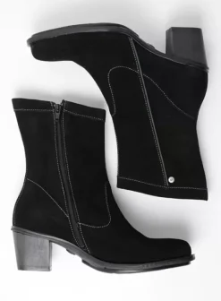 Enkellaarsjes|Laarzen|Wolky Mallow zwart suede