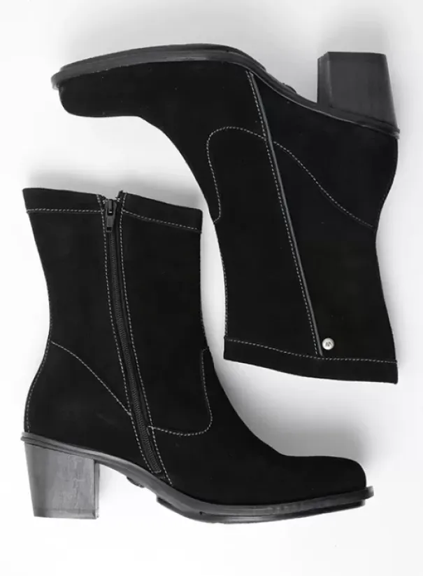 Enkellaarsjes|Laarzen|Wolky Mallow zwart suede