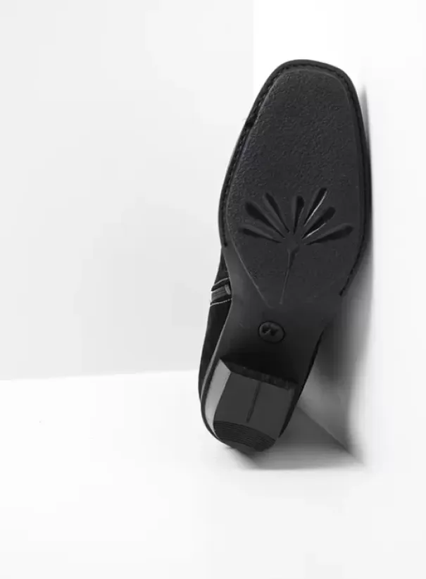 Enkellaarsjes|Laarzen|Wolky Mallow zwart suede