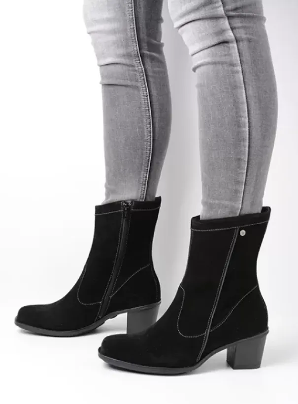 Enkellaarsjes|Laarzen|Wolky Mallow zwart suede