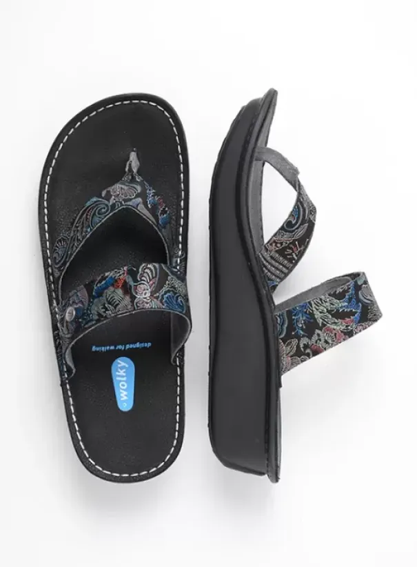 Slippers|Voorjaar/zomer|Wolky Martinique zwart/blauw suede