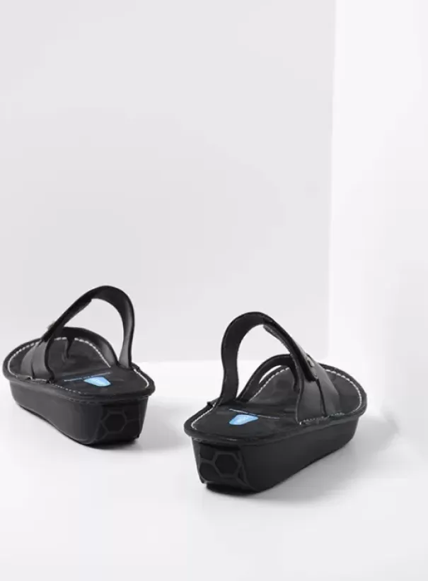 Slippers|Wolky Martinique zwart leer