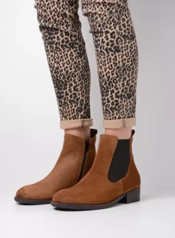 Enkellaarsjes|Wolky Masala cognac suede