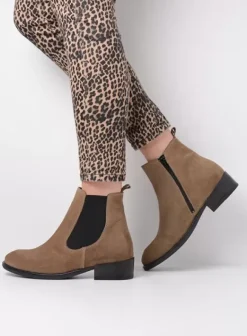 Enkellaarsjes|Wolky Masala taupe geborsteld suede